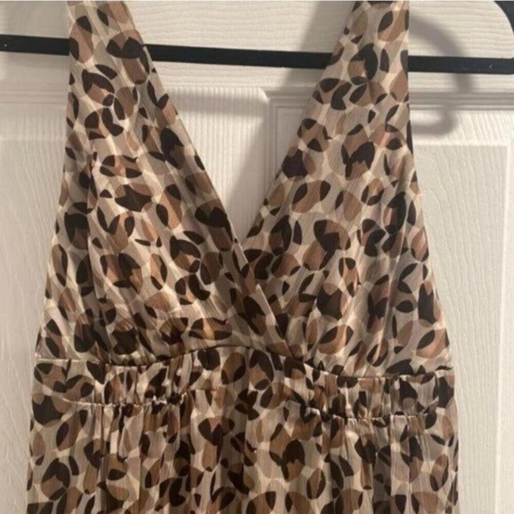 Bcbg Maxazria Brown Mixed Circular Pattern 100% S… - image 3